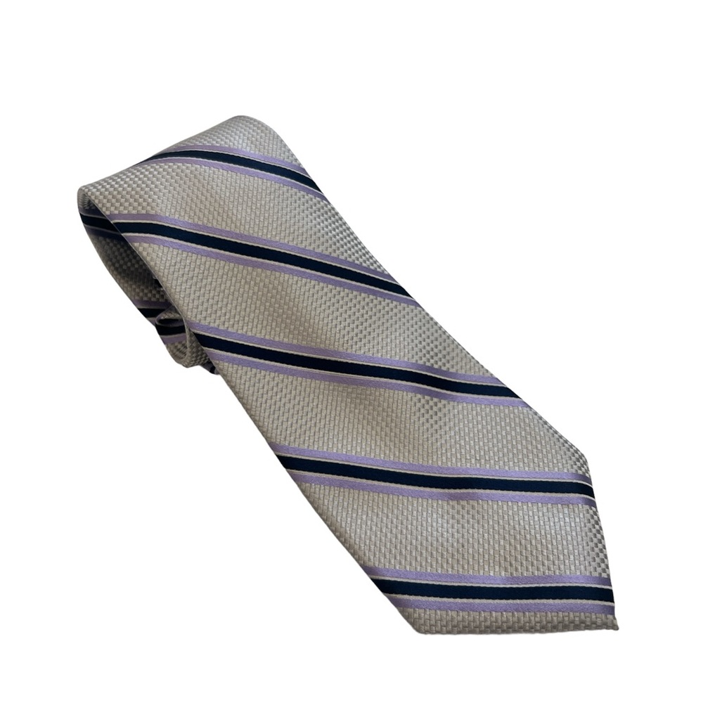 Bellinzona Silver & Purple Silk Tie